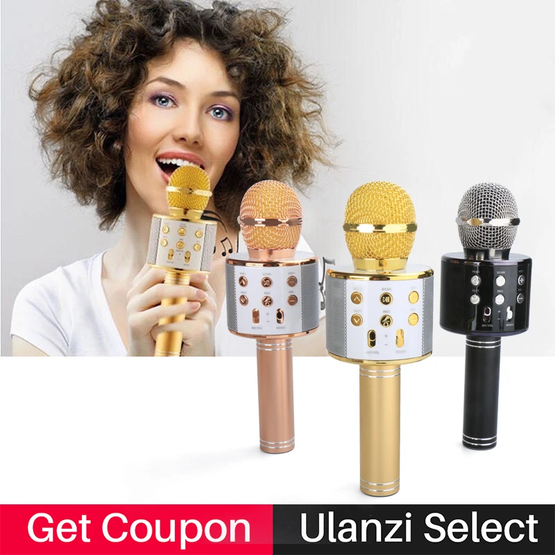 WSTER WS858 Handheld Bluetooth Wireless Karaoke Microphone Phone Player