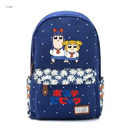 

Anime POP TEAM EPIC Backpack Cosplay Backpack For Women Girls Canvas bag large capacity Flowers wave travel Schoolbag