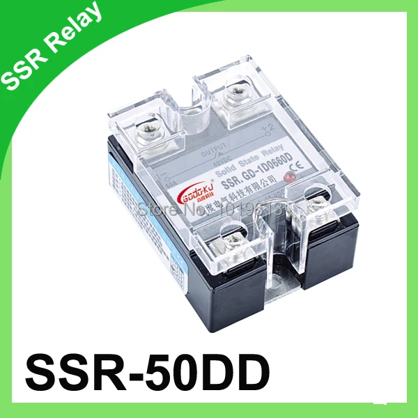 

Solid State Relay Module SSR-50DD 50A relay input 3-32VDC, output 60VDC