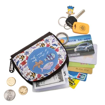 

women cartoon wallet Cute student mini zipper coin purse key bag card holder