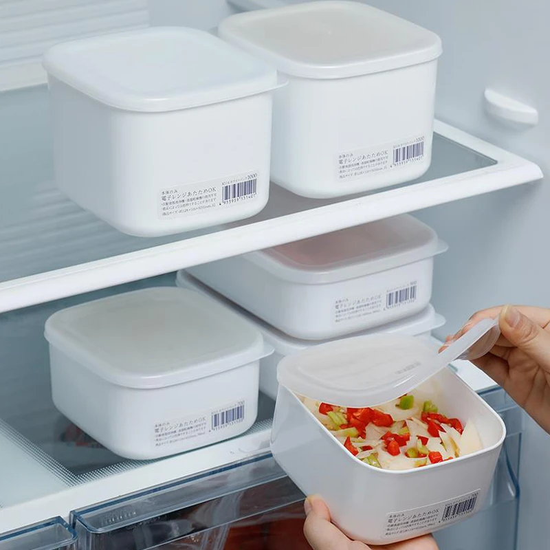 

900ML Japan Food Crisper Microwave Oven Plastic Refrigerator Storage Box Rectangular Lunch Box Fruit Crisper Imported Lunch box