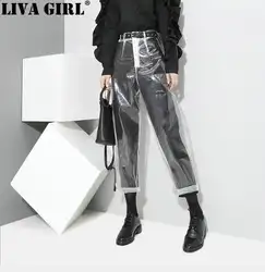 Auutmn мода новый шаблон корейский стиль прозрачное Цвет брюки женские ботильоны-длина брюк