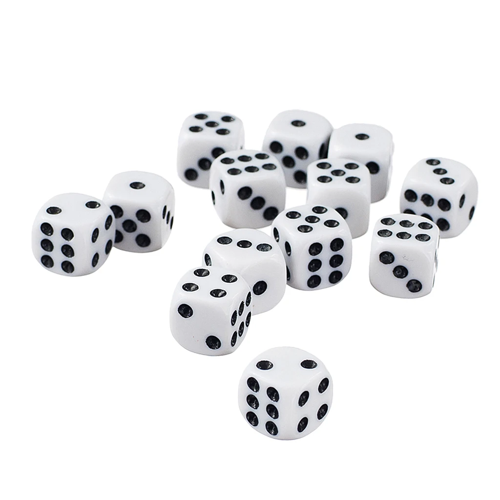 Набор белых 6 сторонних игральных костей D6 для ролевых игр D & новая модель