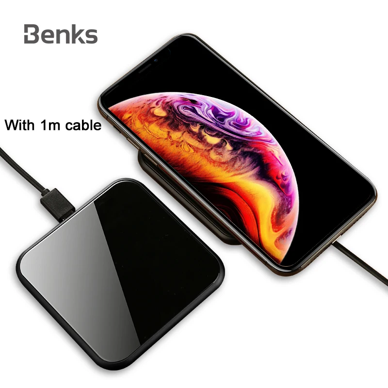 

Benks W05 10W Fast Wireless Charging Qi Wireless Charger For iPhone Xs Max /Xr/ 8/8Plus AirPods Samsung Galaxy S9/S9+/S8/S8+
