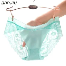 DANJIU, тонкий конфетных цветов, дышащее мягкое женское нижнее белье, сексуальные, средняя талия, кружевные женские трусики, женские, элегантные, полые, мягкие трусы