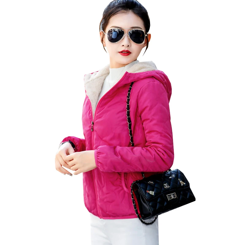 2018 Autumn Winter Women Short Coat Warm Thick Velvet