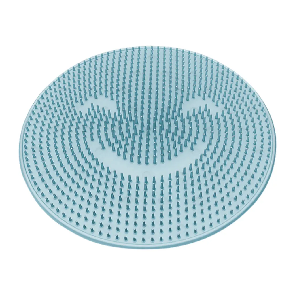 Non-Slip Massage Pad for Bathroom Strong Suction Cup Floor Shower Mat Safety Shower Plastic Massage Pad Bathroom Carpet Mat - Color: Blue