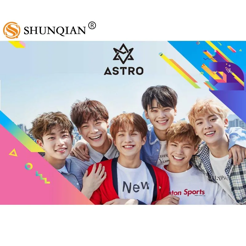 Новое поступление KPOP ASTRO Пользовательские печати шелковой атласной тканевый
