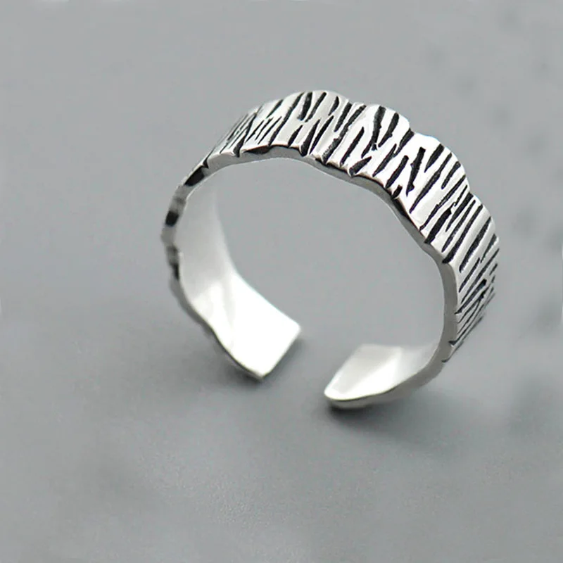 Винтаж ветка 925 пробы серебряные кольца для женщин Регулируемый размер кольцо Мода стерлингового серебра-ювелирные изделия - Цвет основного камня: 1