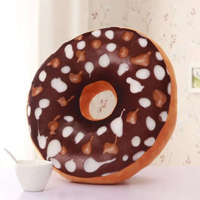 3D Creative Cute Chocolate Donut Pillow Cushion Single Hole Beautiful Hip Cushion  Cushion Bedding Plush Toys