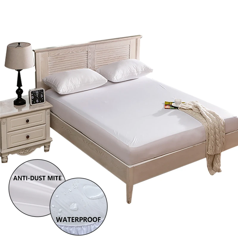  Mattress Cover Protector Waterproof Pad King Size Anti Mite Mattress Topper Bug Proof Mattress Pad 