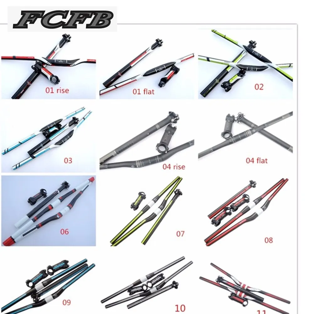 

One year warranty FCFB 10 kinds carbon handlebar set mtb bike handlebar + seatpost + stem + 1 lot higher caps = perfect set
