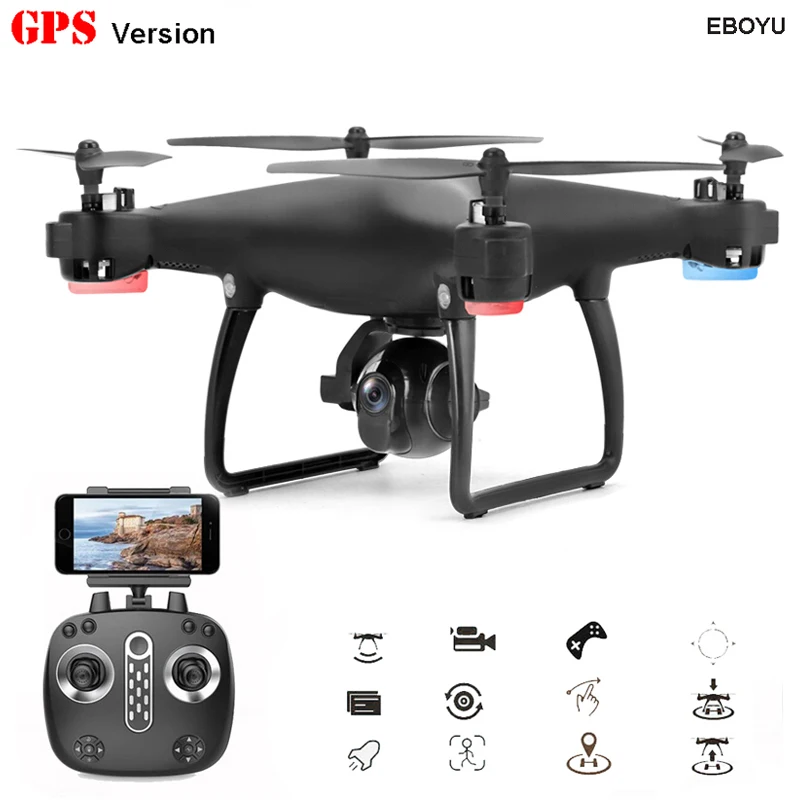 EBOYU LH-X25GWF двойной gps FPV 2,4G 4CH RC Квадрокоптер Дрон с Follow me 720P HD камера Wifi Безголовый режим RC Дрон RTF