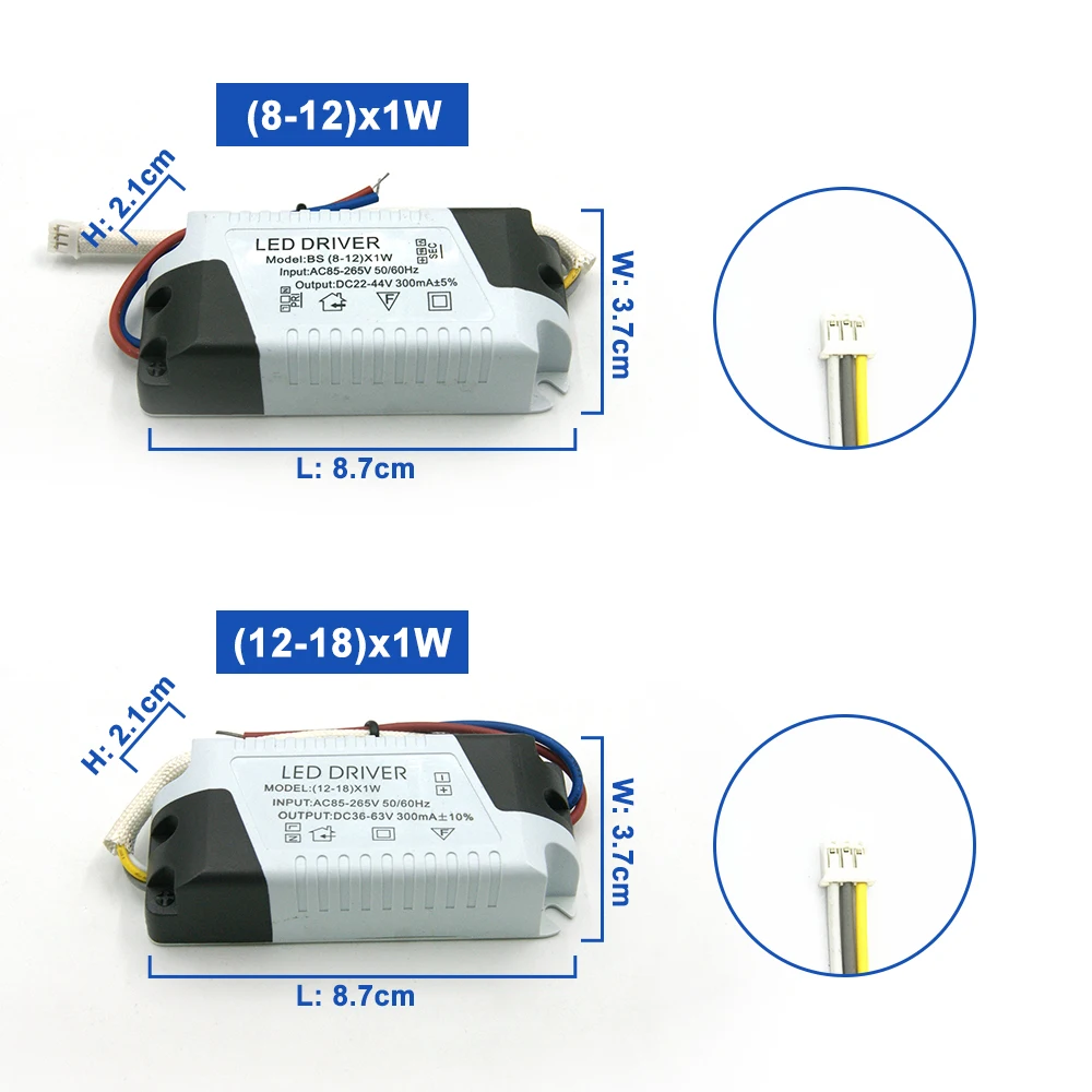 AC85-265V светодиодный драйвер три цвета постоянный ток 300 мА выход 1-60 Вт переменный светильник источник питания внешний или светодиодный потолочный светильник
