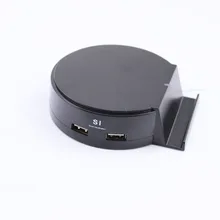 Smart identif Desktop 25W Round 4 Ports USB Charger with Stand Holder for iPhone Android Smart Phones Tablet PC Free Shipping