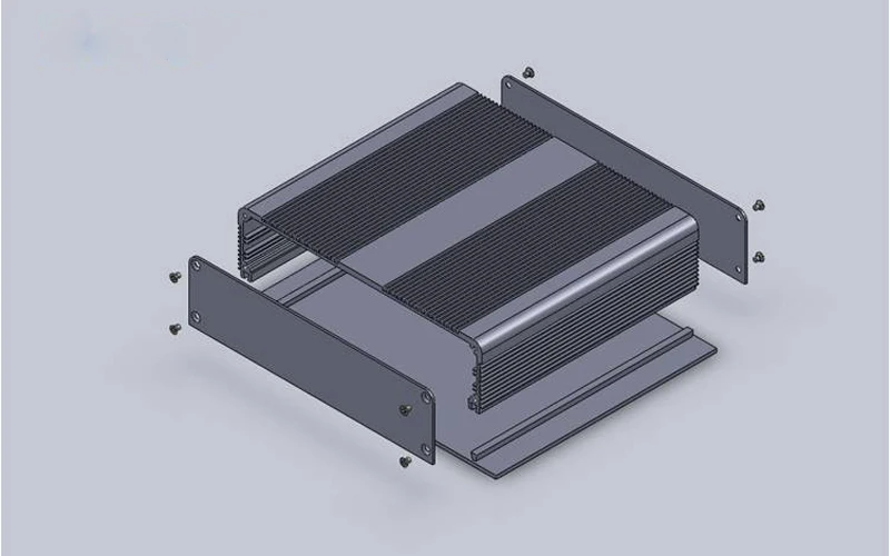 1 шт./лот Настенный Сплит-корпус 6063-T5 алюминиевый корпус diy box 204*48*160 мм черный цвет для электронных устройств