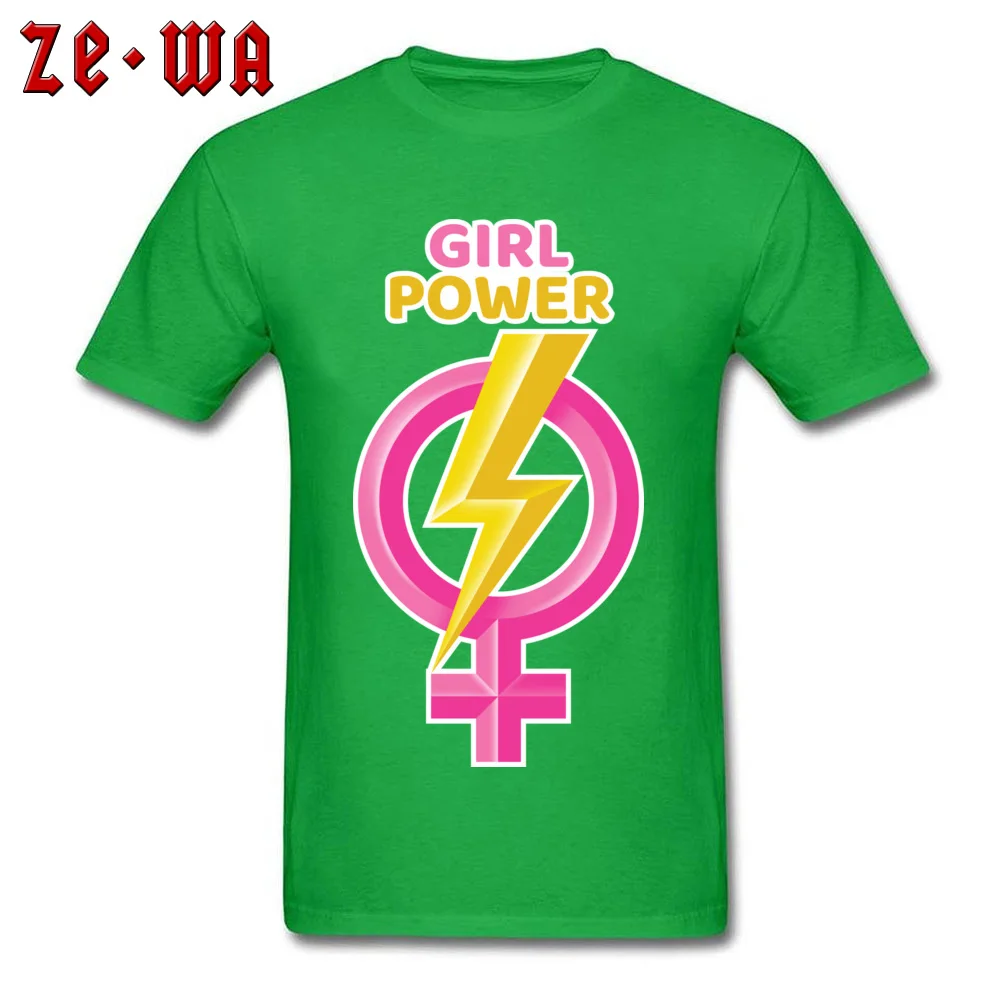 Summer Girl Power Geek Short Sleeve Summer/Fall T Shirt 2018 O-Neck Pure Cotton Tee Shirts Male T-shirts Drop Shipping Girl Power green