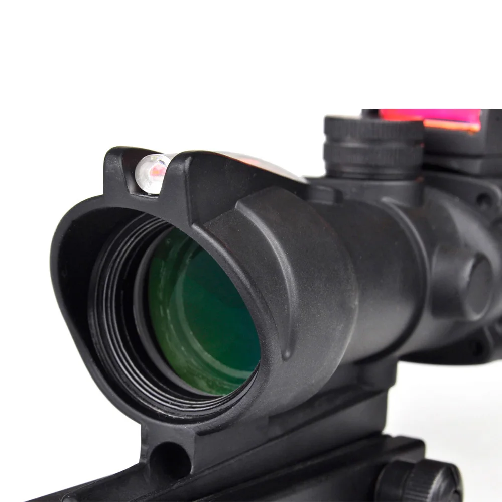SEIGNEER Tactical Optics ACOG Rifle Scope 4x32 True Fiber Red Illuminated Crosshair BDC Gun Scopes With RMR Sight For Hunting