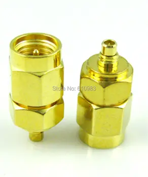

(100 pieces/lot) SMA male plug to MMCX plug male RF connector adapter straight goldplated