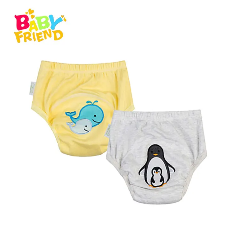 Babyfriend 2 шт. Новая мода Детские Туалет Training брюки для девочек детское нижнее белье мальчиков трусики Ткань Подгузники Пи обучения подгузники - Цвет: Темно-серый