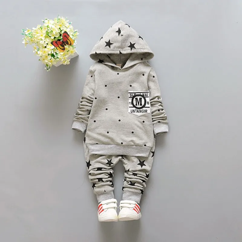 New Baby Sets Star Cotton Suits 2016 Infant Outerwear Spring Autumn Boys Clothes Pants Hooded Suit Hot Dot Tops Baby Clothing (9)