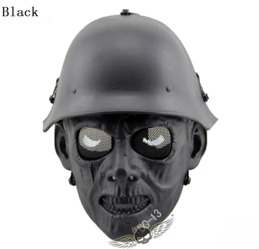 Маска-убийца из фильма зомби, маска CS Legion, маска с черепом, реквизит для танцев на Хэллоуин, тактическая маска для охоты и пейнтбола - Цвет: Black