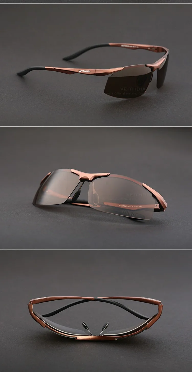 Мужские поляризованные солнцезащитные очки VEITHDIA с логотипом из алюминия и магния UV400, солнцезащитные очки для вождения,, аксессуары 6535