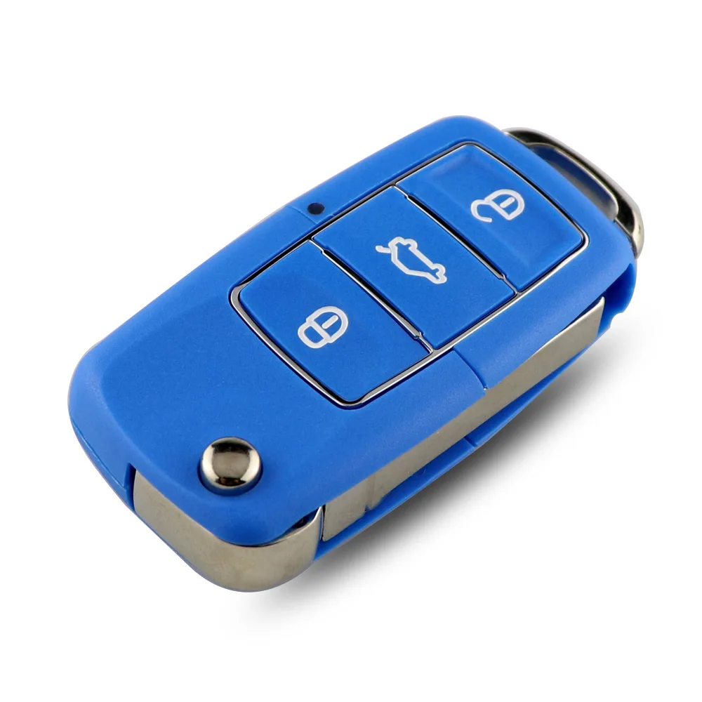 YIQIXIN цвет 3 кнопки флип складной дистанционный ключ оболочки для Volkswagen VW Jetta Golf Passat Beetle Polo Bora Автомобильный ключ оболочки - Цвет: Sky Blue