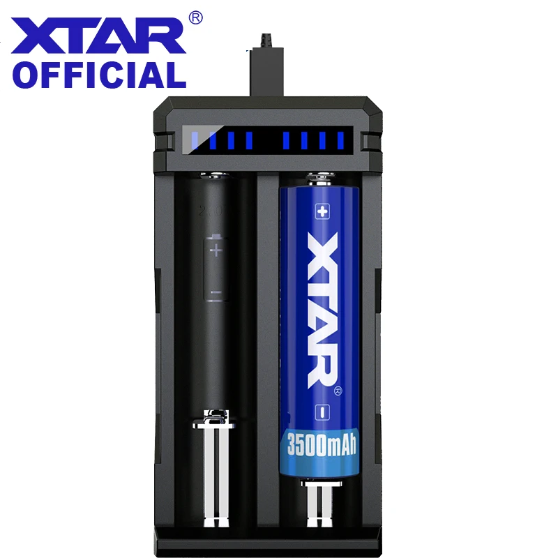 XTAR SC2 Зарядное устройство 3A Быстрая Зарядка 3,6/3,7 V QC3.0 быстрая Зарядное устройство 18650/20700/21700/22650/25500/26650 литий-ионных батарей USB Зарядное устройство s