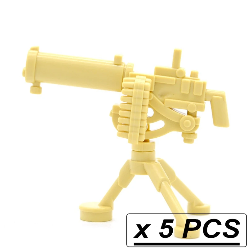 5 шт./лот MOC пистолеты гатлинг M2 Ступка M2HB M1919 строительный блок тяжелый пулемет штатив WW2 армейское оружие детские игрушки CPJ30082 - Цвет: 5pcs CPJ30015