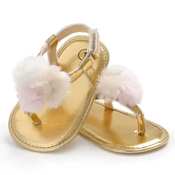 

New Fashion Baby Girl First Walkers Newborn Baby Girl Plush ball Shoes Summer Soft Pram Crib Shoes