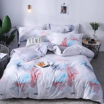 

2019 New Invigorative Pattern White Three Piece Polyester Bedding Tribute Cotton Pillowcase Creative Pattern Full Size L618