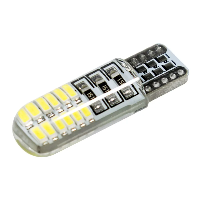 T10 W5W 24 SMD 3014 Светодиодный свет салона автомобиля силикагель маркер лампа 12 В 194 192