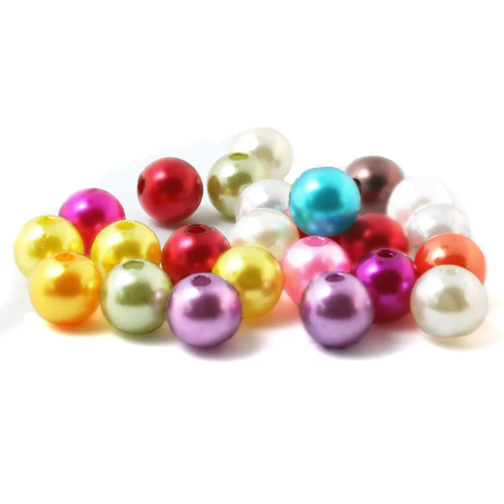 

4/6/8/10mm Candy Color Beads for Needlework ABS Imitation Pearl Loose Bead for Garment Clothes DIY Jewelry Crafts Accessories