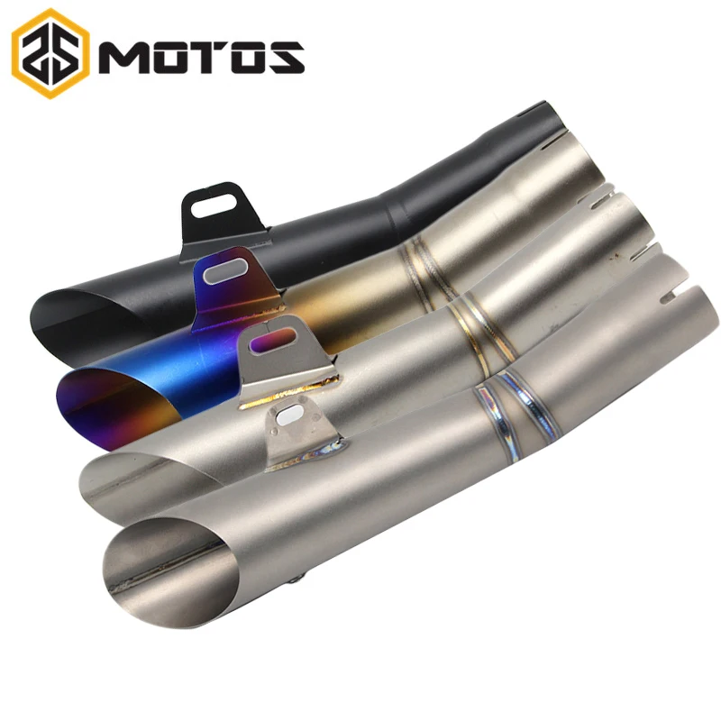 ZS MOTOS 38 51 mm Universal Inlet Mesh Design Motorcycle Exhaust Pipe Muffler with Customized