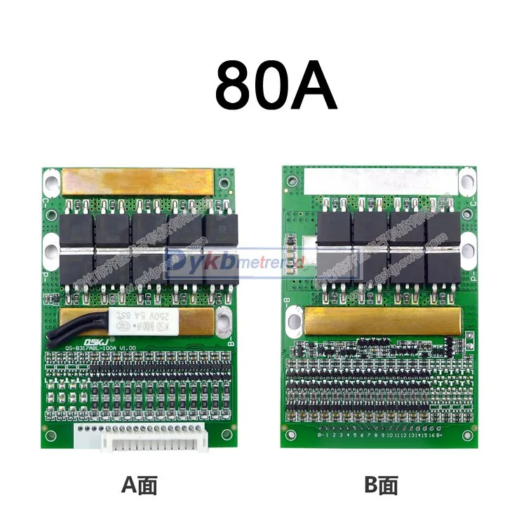 DYKB 6S 13S 35A 50A 80A w/Balance BMS LiFePO4 литий ионный аккумулятор защита 24 в 36 48 7S 8S 10S 12S