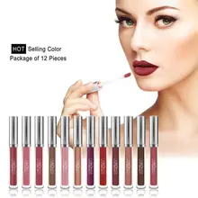 12 шт. Матовая жидкая помада контур набор издание губная помада водоустойчивые, блестящие бархатные сексуальные блеск для губ наборы