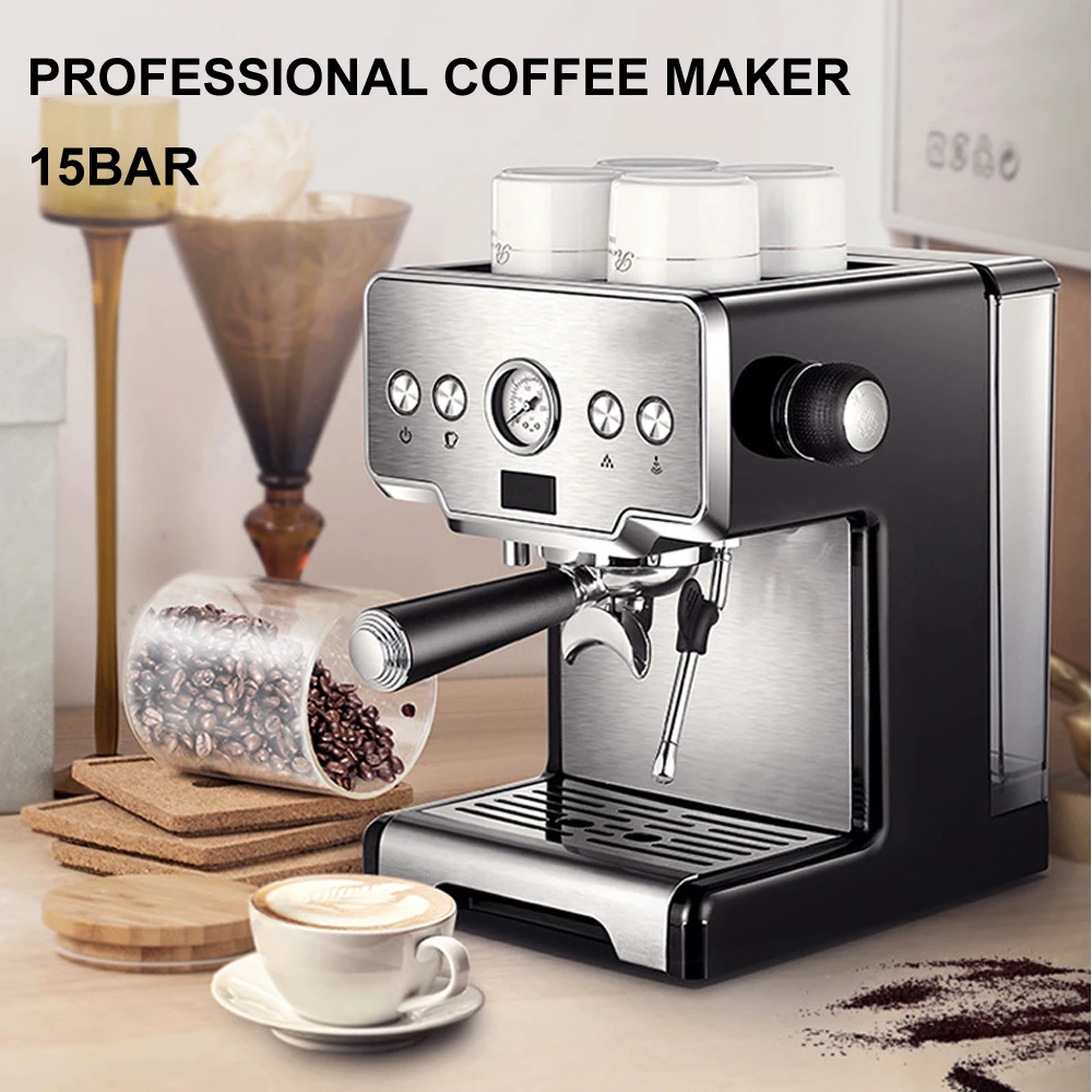 ITOP Italian Coffee Machine 15Bar/1450W/1.7L Espresso Coffee Maker Semi-automatic Milk Foam Electric Coffee Maker