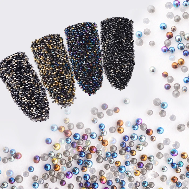 

10000Pcs Mini 0.8mm Gradient Beads Shining 3D Nail Decorations for UV Gel Manicure Nail Art Accessories