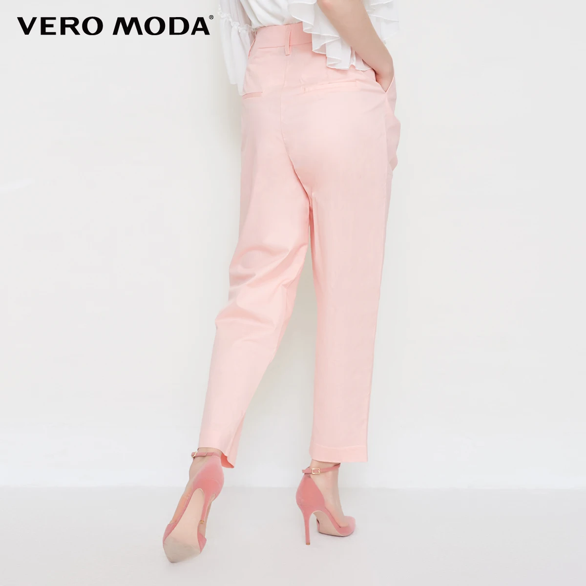 Vero Moda/Новые повседневные хлопковые укороченные брюки с высоким голенищем редиска | 318250520