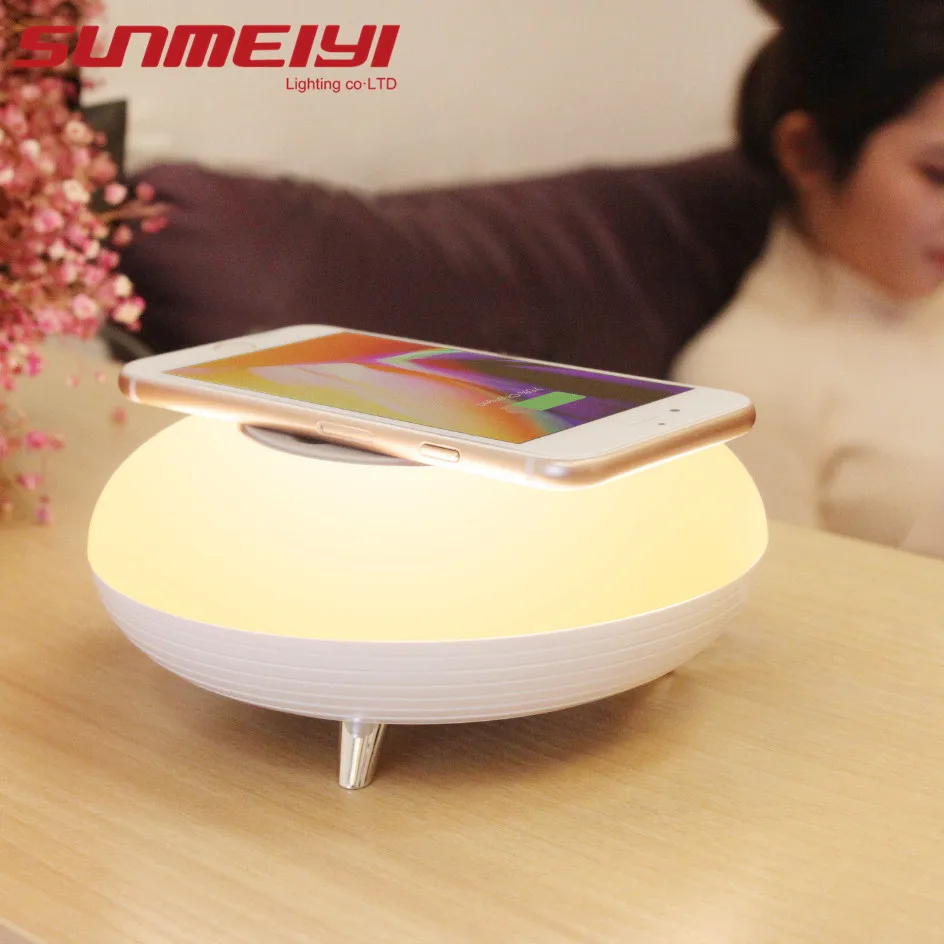 

Night Light Wireless Charger with Touch-control Silicone Mushroom Night Light Wireless Charging Pad for iPhone X 8 Plus