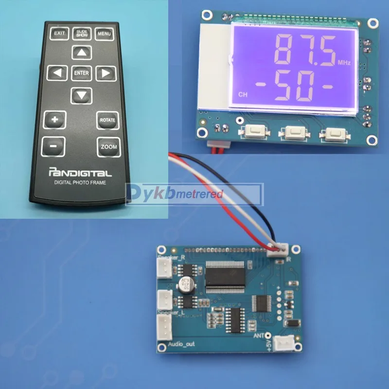 

76-108Mhz Digital FM Stereo FM Receiver module Digital Radio + LCD display Infrared Remote 5W+5W power Amplifier Volume adjustab