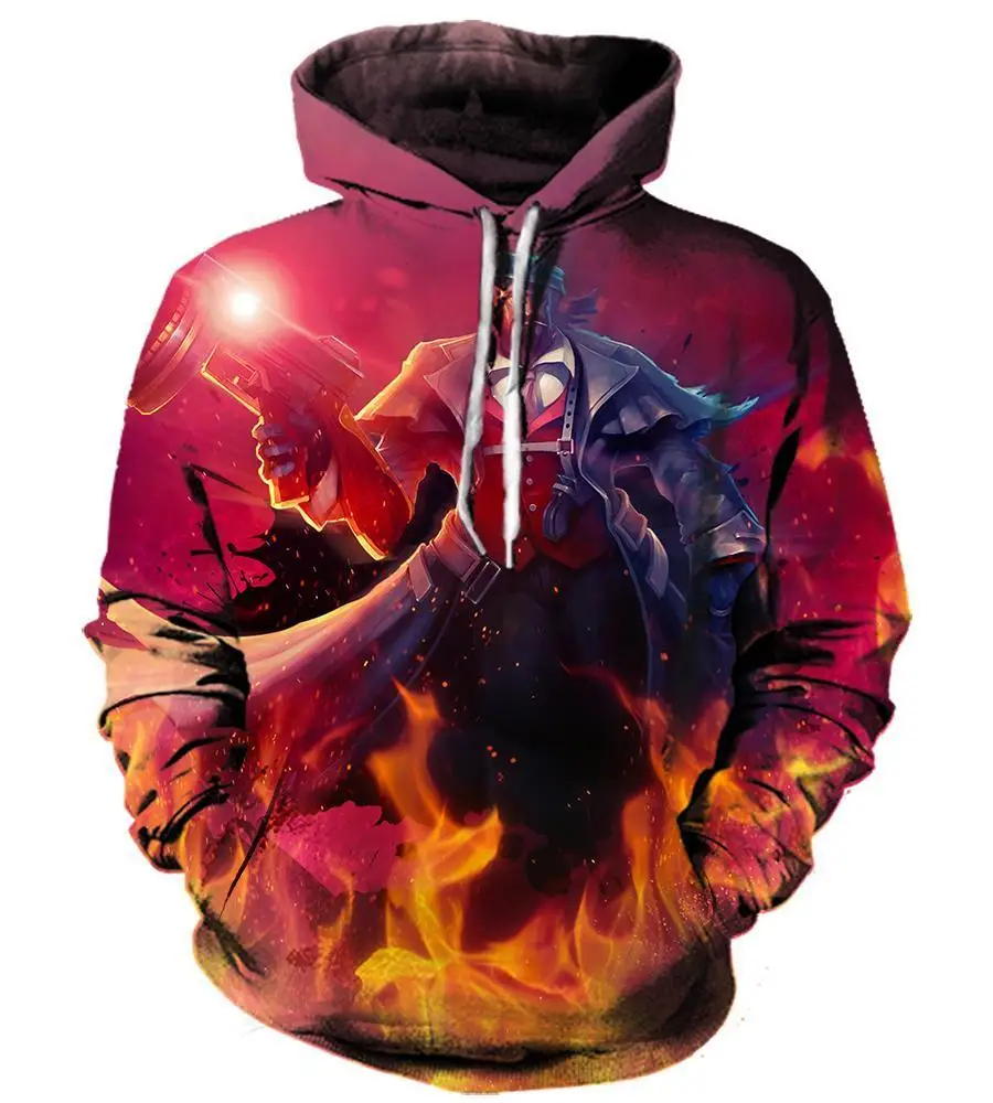 Hoodie Sweatshirt 3d Print Hoodies League of Legends Men Women Autumn Loose Thin Skull 3D Sweatshirts Mens Pullover Lovers Gift - Цвет: LOL-220