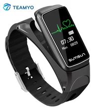 Teamyo Bluetooth Smart Band talkband B7 сердечного ритма Мониторы Смарт часы браслет Спорт Здоровье группа с плеера ответ на вызов