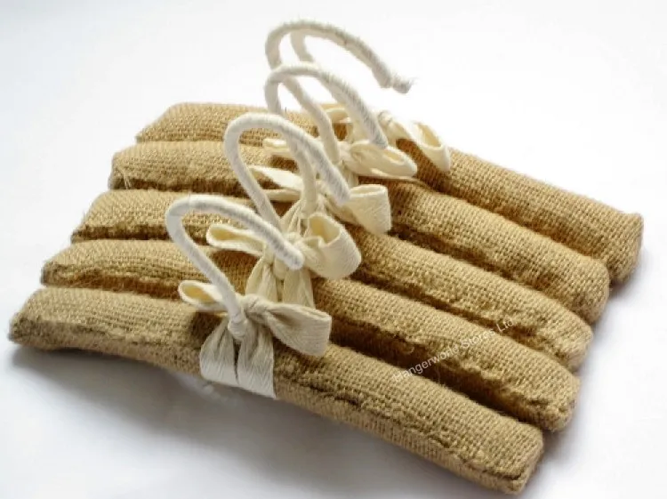 

[Free shipping] Natural Linen Padded Clothes Hangers for Adults,38cm (16 pieces/ Lot)