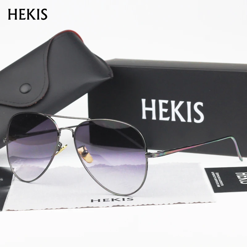 

HEKIS Sunglasses Men Sun Glasses Male Oversized Glasses For Driving Shades Oculos De Sol Masculino With Box B2701