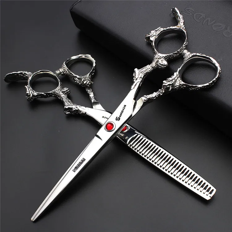 

6 inch barber hair cutting hairdressing scissors professional high quality 440c dragon haircut thinning shears barbershop kit