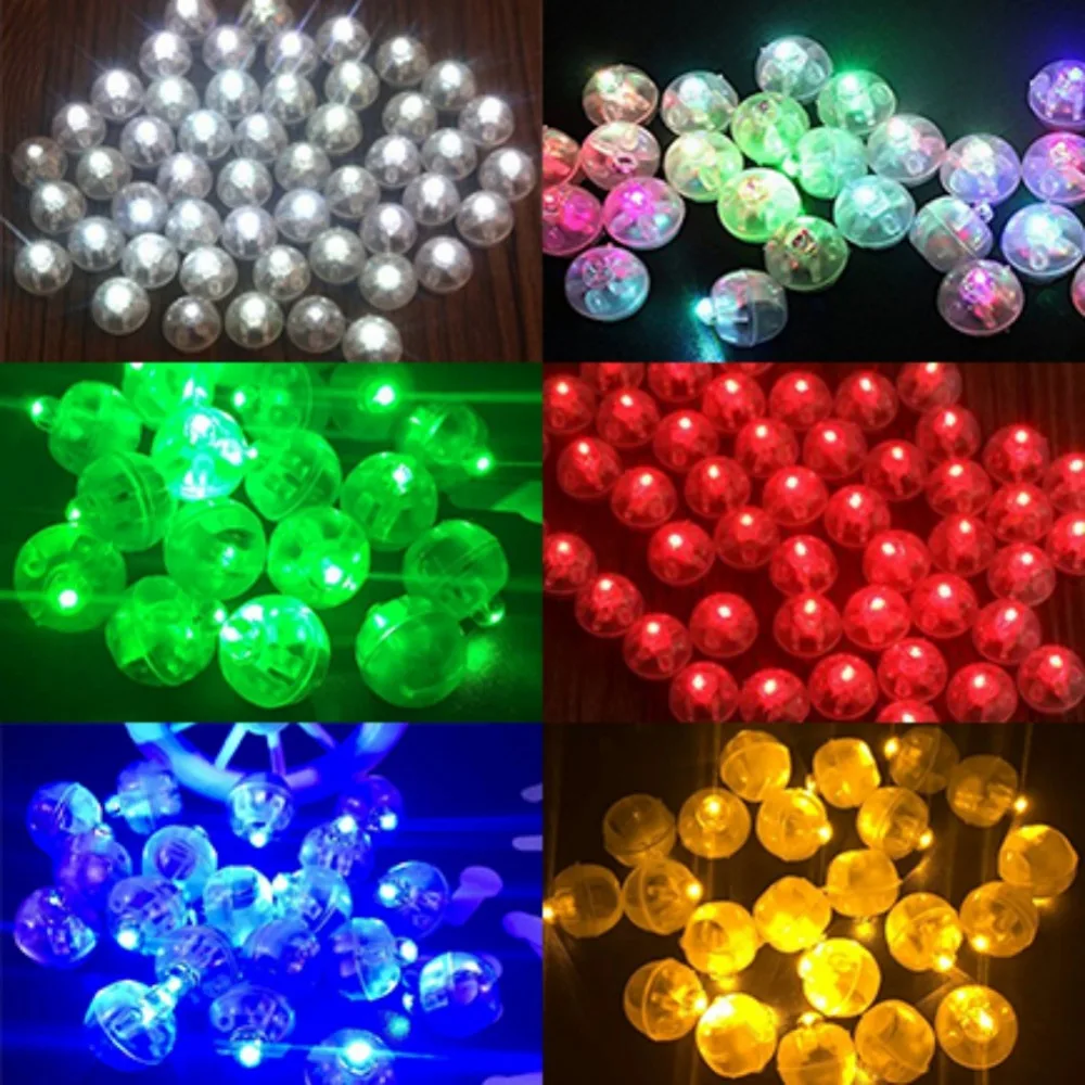 

50Pcs/lot Round Ball Led Balloon Lights Mini Flash Lamps for Lantern Christmas Wedding Party Decoration White Yellow