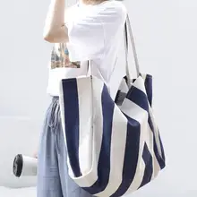 Корейская версия Ретро Художественная сумка простая маленькая свежая полосатая Женская Холщовая Сумка