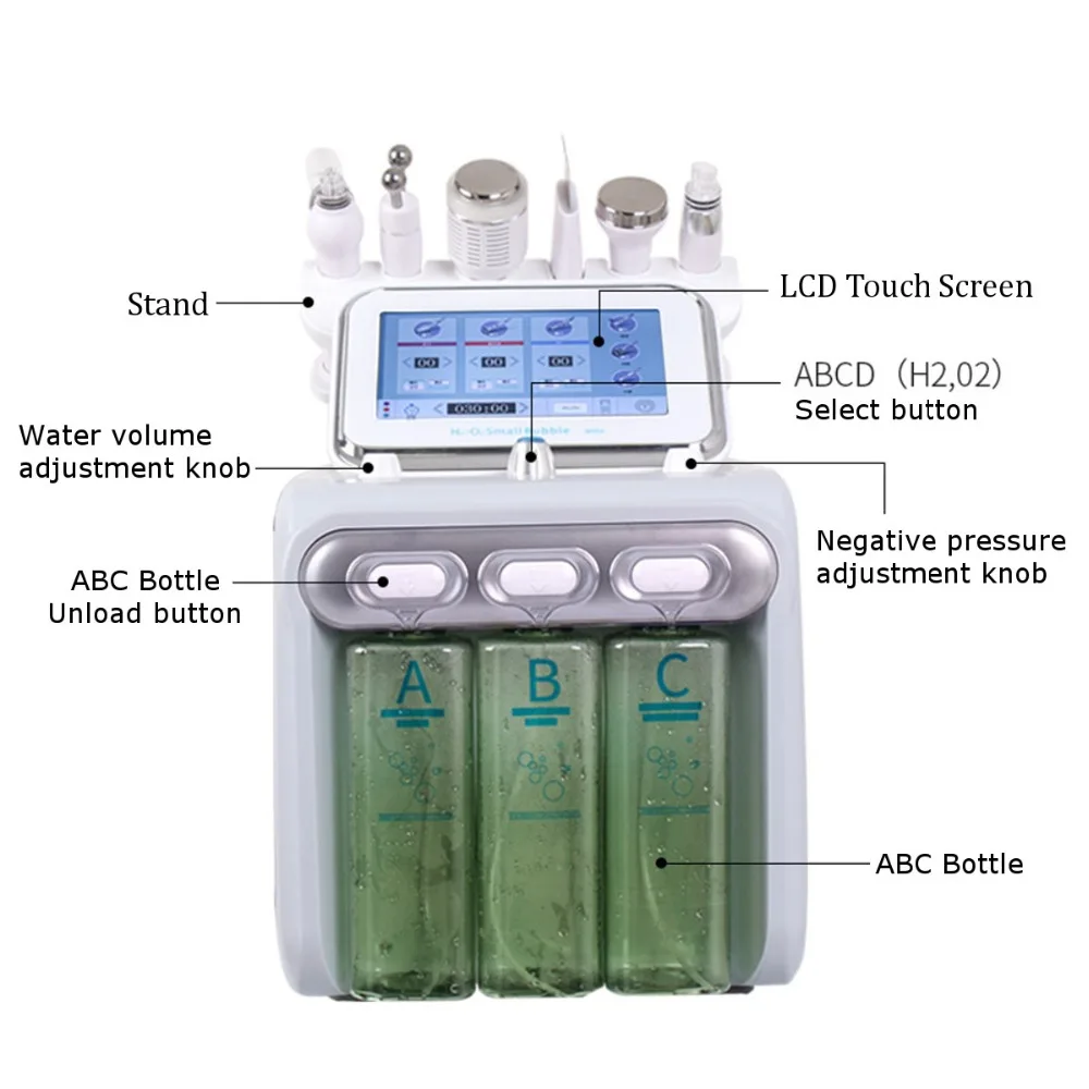 Водный кислородный аппарат для алмазной дермабразии очищающий гидро дермабразии Гидра прибор для лица 6 в 1 водный Аква пилинг